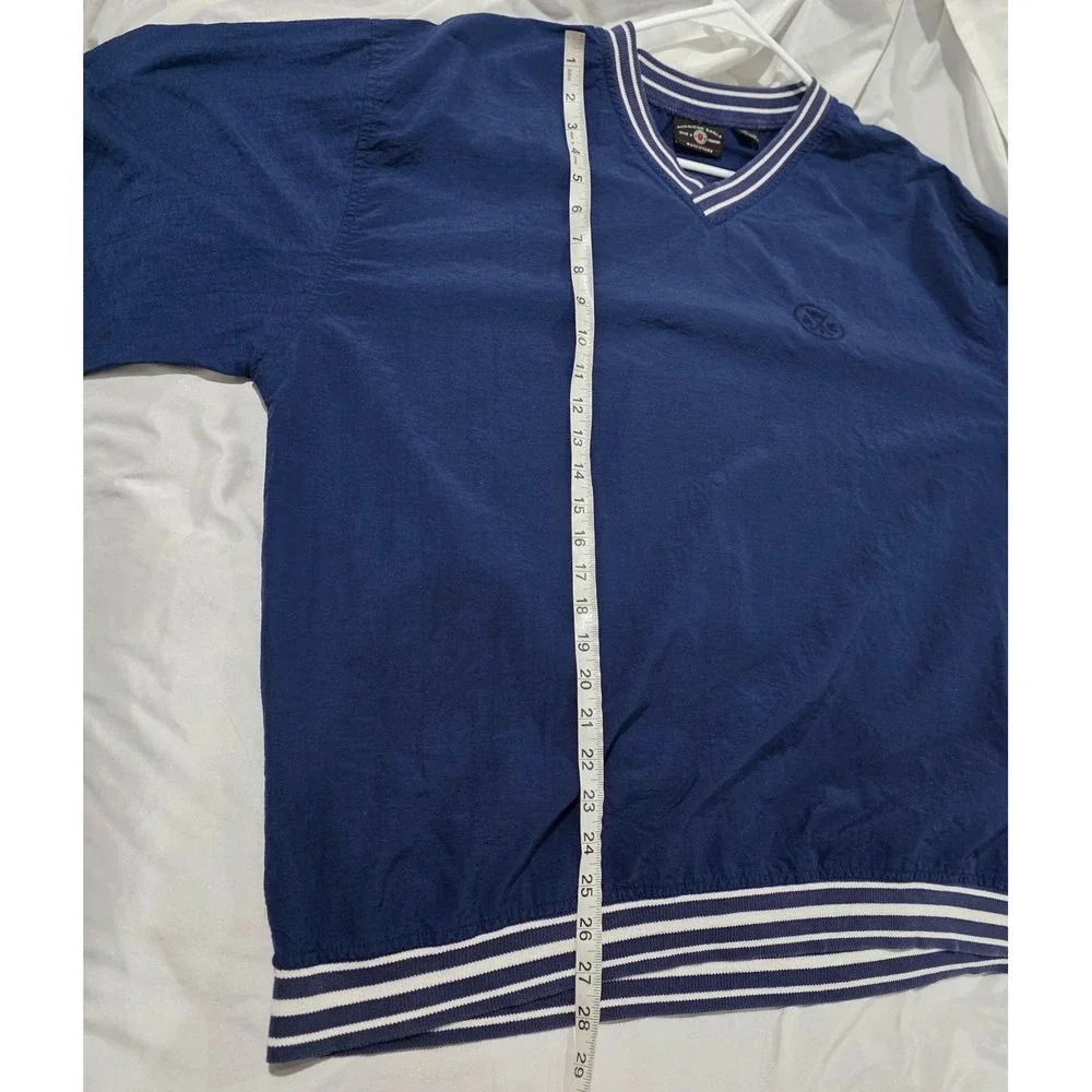 Vintage American Eagle Mens Windbreaker Pullover Size Large Navy V Neck Preppy